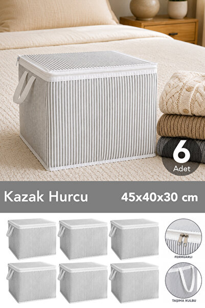 Meleni Home 6 Striped Mini Storage Bags - Socks, Sweaters, Clothing Organizat...