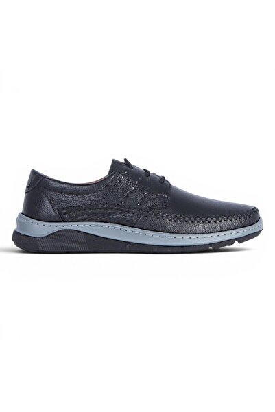 Ayakcenter Metto 8001-1 Skin Black Leather Daily Men's Casual Shoes