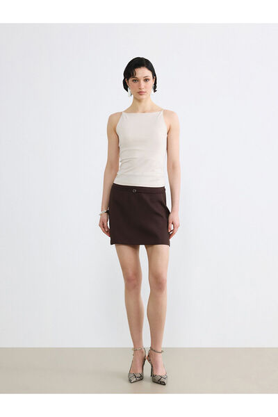 LC Waikiki Nevavm Mini Short Skirt with Zipper at the Waist