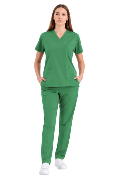 Brl Üniforma Uniformă chirurgicală unisex din Lycra verde pentru sala de oper...