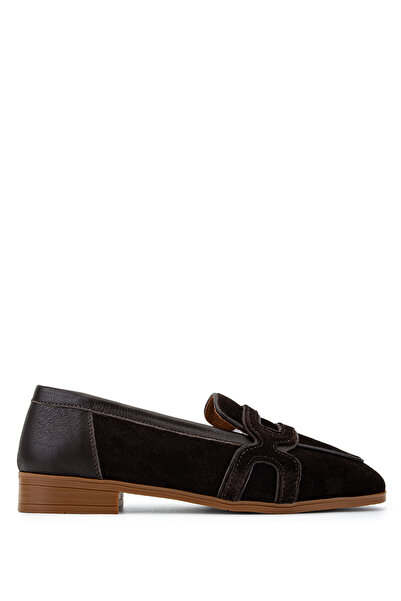 Tamer Tanca Women's Genuine Leather Brown Loafer Shoes