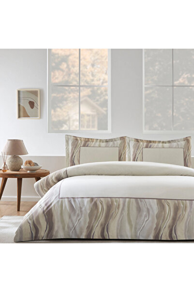 Özdilek Ranforce Battal/King Size Nevresim Takımı Wavelet Kahve