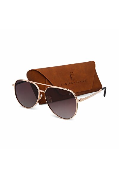 CARTER & CLAIRE نظارات شمسية للرجال بإطار ذهبي