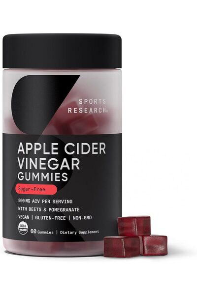 Sports Research Non-GMO Verified, Vegan Certified Organic Apple Cider Vinegar...
