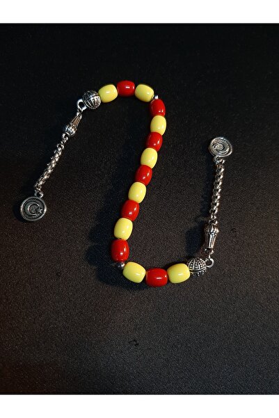 MRYart Yellow Red Plastic Beads Fan Zaza Prayer Beads