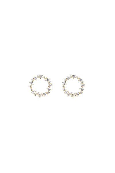 Lisa&Co. Cercei Argint Circle of Life - Crown Argint placat cu aur galben / Z...