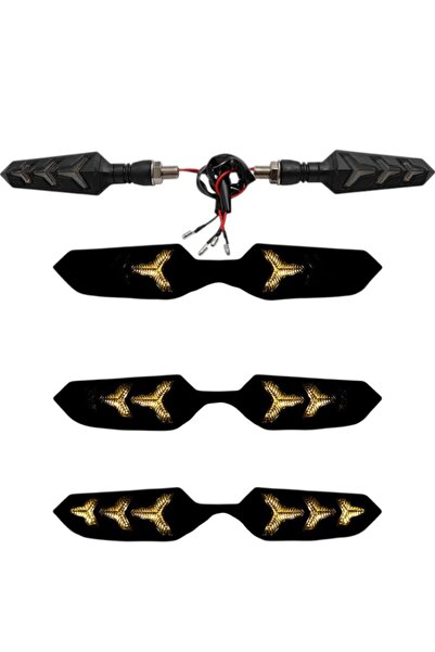 EVO MOTORS Semnalizatoare moto LED universale cu efect de apă curgătoare 12V ...