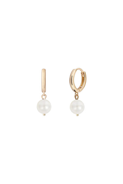 Lisa&Co. Cercei Argint Mini Circle Pearl Argint placat cu aur galben / Shellp...