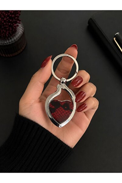 nesnelgift Red Boxed Heart-Shaped Keychain Y35