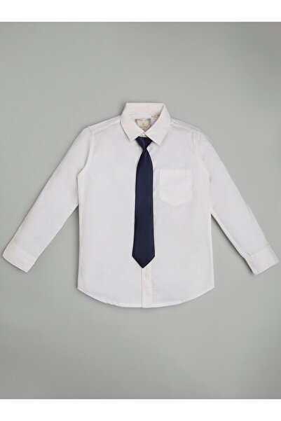 INFINITY By Styli Kids White Regular Fit Shirt with Navy Tie