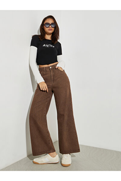 Styli Women Tinted Washed Wide Leg Jeans