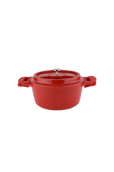 FOXMAG24 Ceramic pot with lid 24 cm, capacity 3.5 L, red, induction compatible