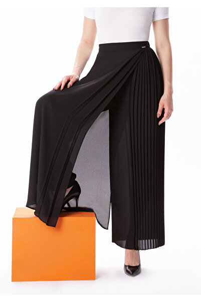 Guzella Yandan Pile-Textured Elastic Waist Amvelop Skirt-Pants