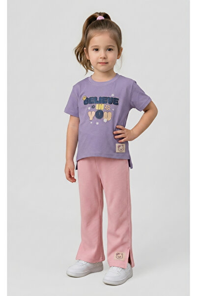 Beray Bebe Set 2 piese pentru fete, din bumbac, jerseu, tricou din bumbac pie...