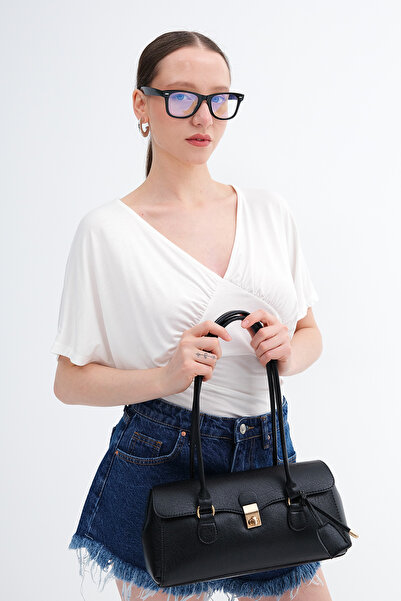 Addax Baguette Bag with Lock Detail Ç1071