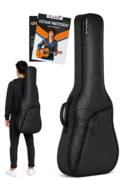 Fourtune Luca Siyah Klasik Gitar Kılıfı Kalın Taşıma Çantası (Eğitim Metodu H...