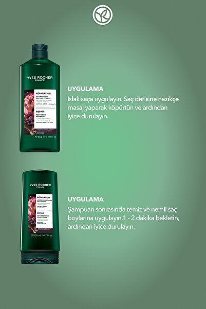 Yves Rocher Onarıcı Bitkisel Keratin Orijinal Boy Bakım Seti- Saç Kremi 200 ml & Şampuan 300 ml