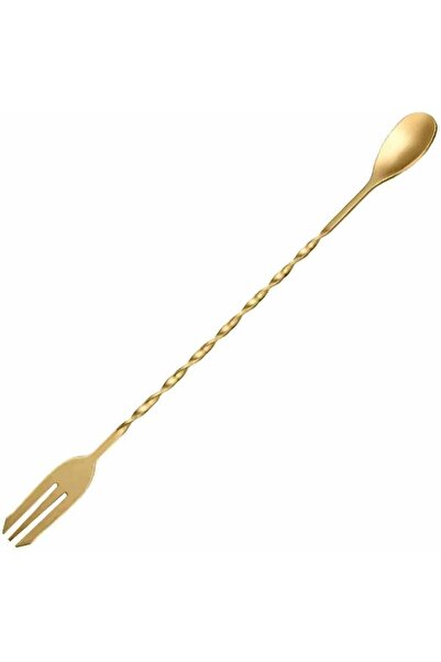 Yıldızan Cocktail Spoon with Fork Gold 1292915