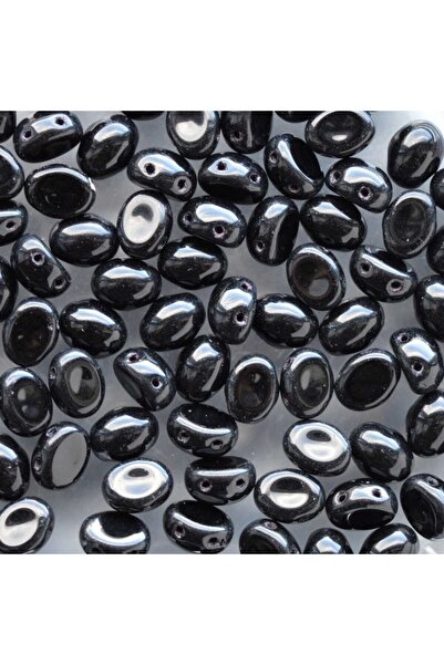 OEM Pack of 100 glass beads 8 x 6 mm, black