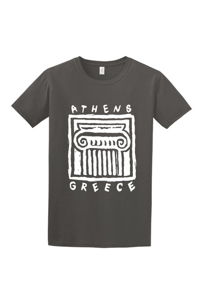 GILDAN Κοντομάνικο βαμβακερό μπλουζάκι Αθήνα Ελλάδα - ΑΝΘΡΑΚΙ, XL