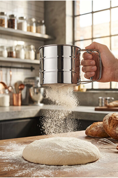 Shuvae Metal Stainless Flour Sieve – Fine Flour, Sugar, and Cocoa Sifting Str...