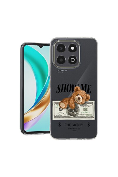 bestcase Husă transparentă subțire din silicon compatibilă cu Honor X6c, Ursu...
