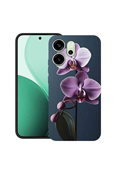 bestcase Ултра тънък силиконов калъф за OPPO Reno14 F 5G с дизайн  "Лилава ор...