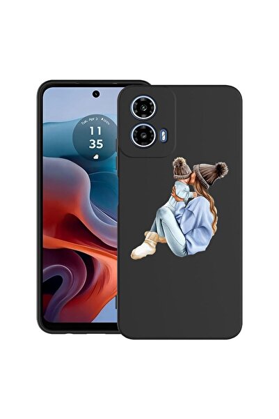 bestcase Θήκη για Motorola Moto G45 με σχέδιο Μαμά Κορίτσι με Αγόρι, TPU Ματ ...