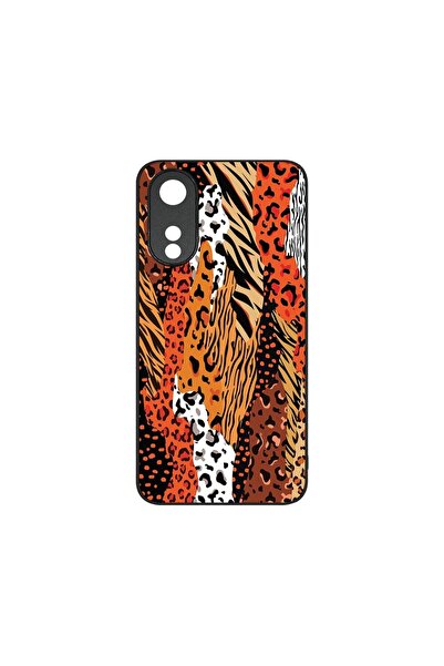 bestcase Λεπτή Γυάλινη Θήκη, Συμβατή με OPPO A78 5G / A58 5G, Σχέδιο Λεοπάρδα...