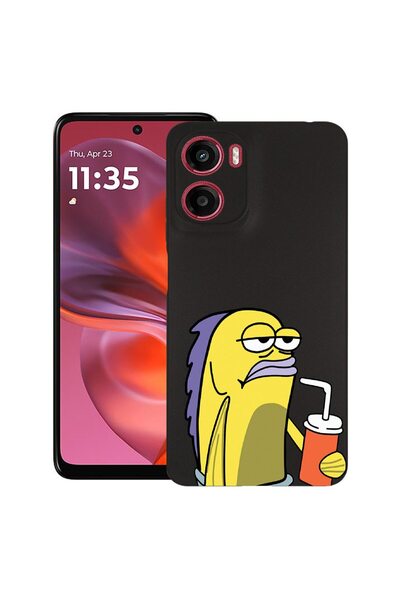 bestcase Калъф за Motorola Moto G06 с дизайн на мем, TPU матов ултра тънък, 2...