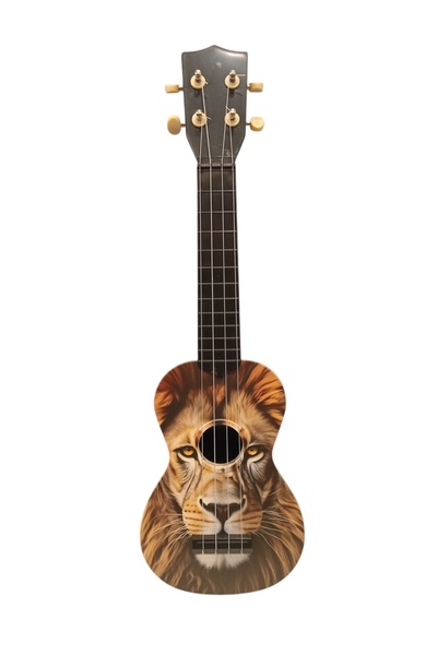 gonzales XU-21 KOMPOZİT SOPRANO UKULELE ASLAN DESENLİ