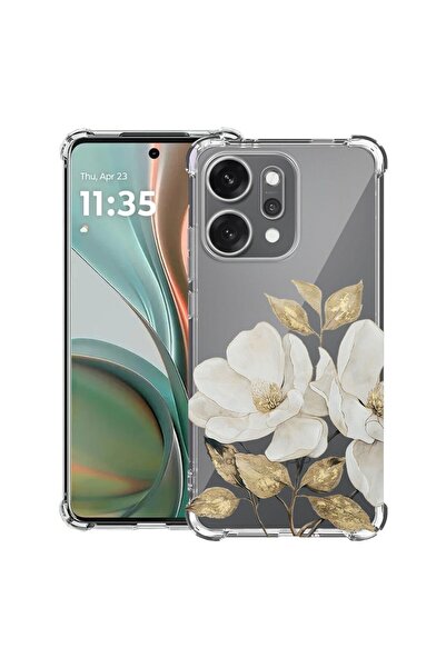 bestcase Husă Antișoc Compatibilă cu OPPO Reno14 F / FS, Floral - Camelia Aur...