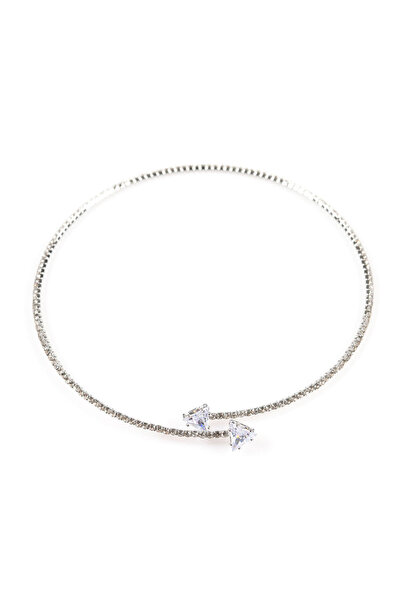 meli melo Fine silver necklace with Stone-Embellished and triangle pendants