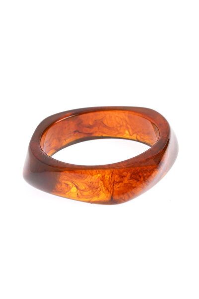 meli melo Fixed bracelet with marbled effect in brown tones