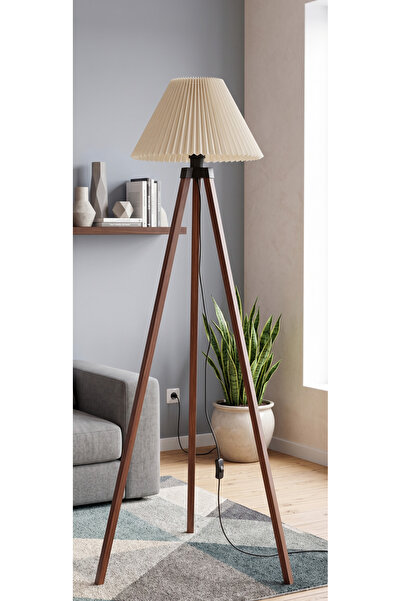Decodelight Koyu Kahverengi Ahşap 3 Ayaklı Tripod Lambader Ayaklı 35 cm Açık ...
