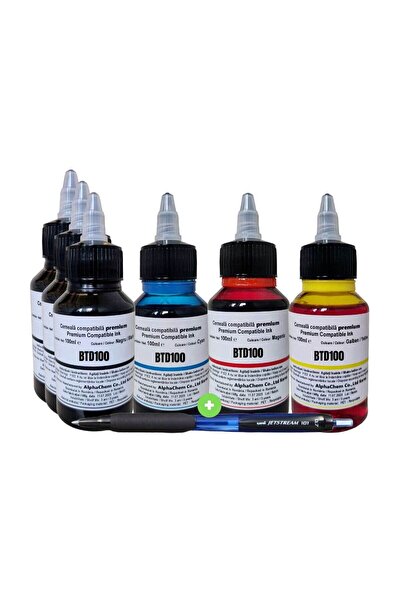 alphachem Set Cerneala Compatibil Brother BTD100 6 Flacoane x 100ml 3xNegru, ...