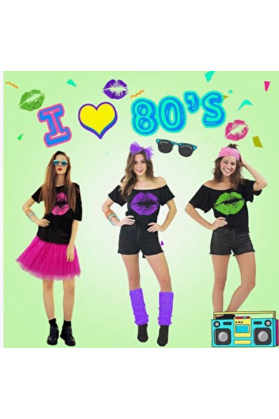 OMS Tricou damă pe umeri cu imprimeu buze