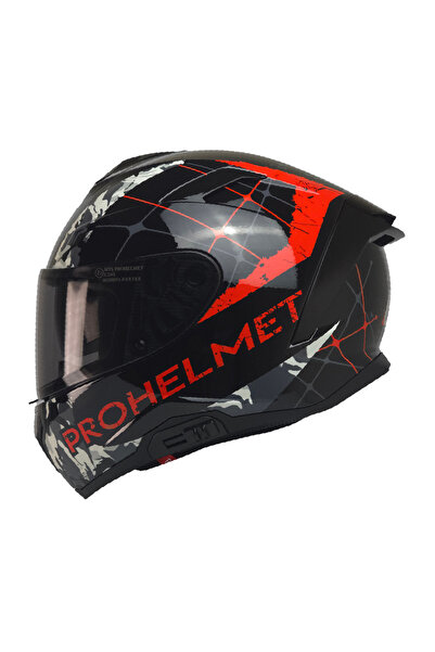 EKİPMANHANE MTS X340 KASK KARARTMALI VİZÖR+GÜNEŞ VİZÖR ACİL ÇIKIŞ PEDLİ ABS K...