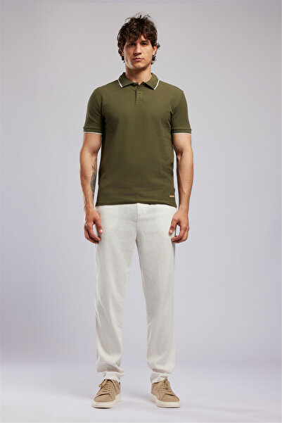 Lee Cooper Tricou BRAT pentru bărbați, cu guler polo, croială normală, verde