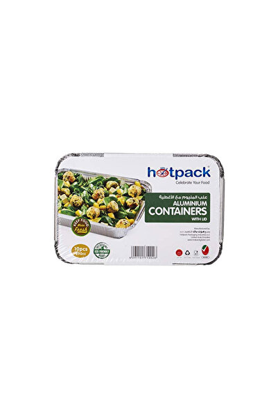 Hotpack حاويات ألومنيوم للوجبات الجاهزة سعة 890 سم مكعب (عبوة من 10 قطع)