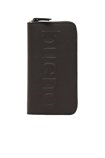 BUENO Brown Leather Women's Wallet
