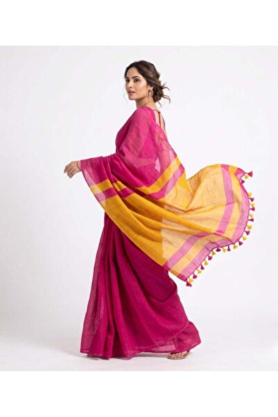 Nool ae Nool Gulaal Cotton Saree with Unstitched Blouse Material