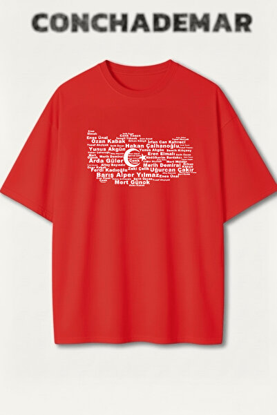 Vordevia Tricou din bumbac premium supradimensionat cu imprimeu pentru echipe...
