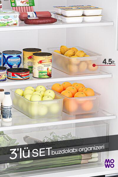 Mowo Home 3 Pieces 4.5 Lt. Refrigerator Organizer, Kitchen Organizer, Bathroo...