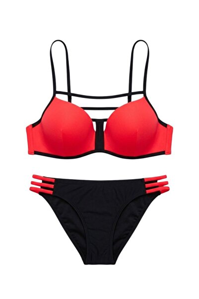 Armes düz kalıp dolgusuz arkadan bağlamalı bikini takımı