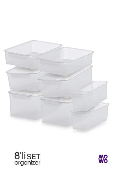 Mowo Home 8'li Set Buzdolabı Düzenleyici, Mutfak düzenleyici, Banyo Düzenleyici, Organizer, Saklama Kabı