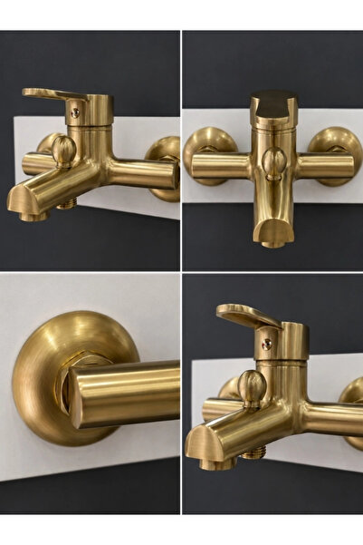 yediyapı Bathroom Faucet Shower Faucet Matte Gold