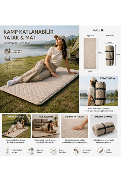 KRAL GRUP HIRDAVAT Portable Folding Bed Caravan Camping Bed Mother's Side Ear...