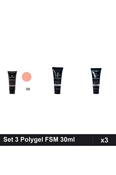 FSM Set 3 Polygel 30ml - Nr.08, Nr.17, Nr.14 - Construcție Unghii