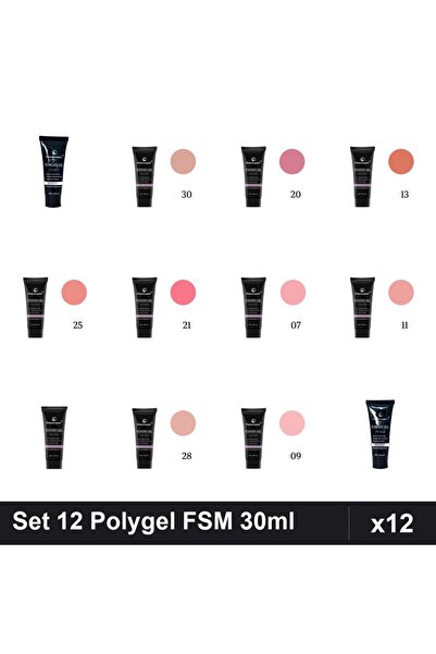 FSM Set 12 Polygel 30ml - Nr.01, Nr.07, Nr.09, Nr.11, Nr.13, Nr.14, Nr.17, Nr...